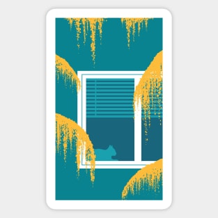 Cat in Window Sticker